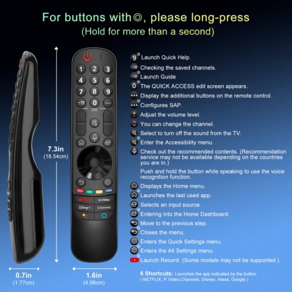 Angrox Voice Magic Remote for LG Smart TV Remote Control Replacement with Pointer
