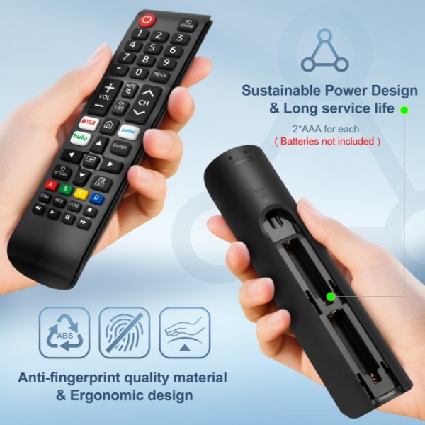 Angrox  【2-Pack】 Replacement Remote Control for Samsung Smart TV, No Pairing Needed