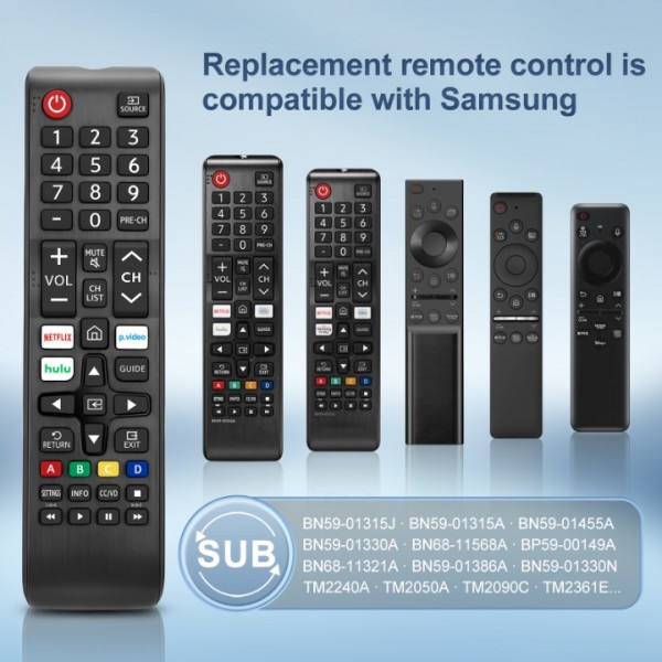 Angrox  【2-Pack】 Replacement Remote Control for Samsung Smart TV, No Pairing Needed